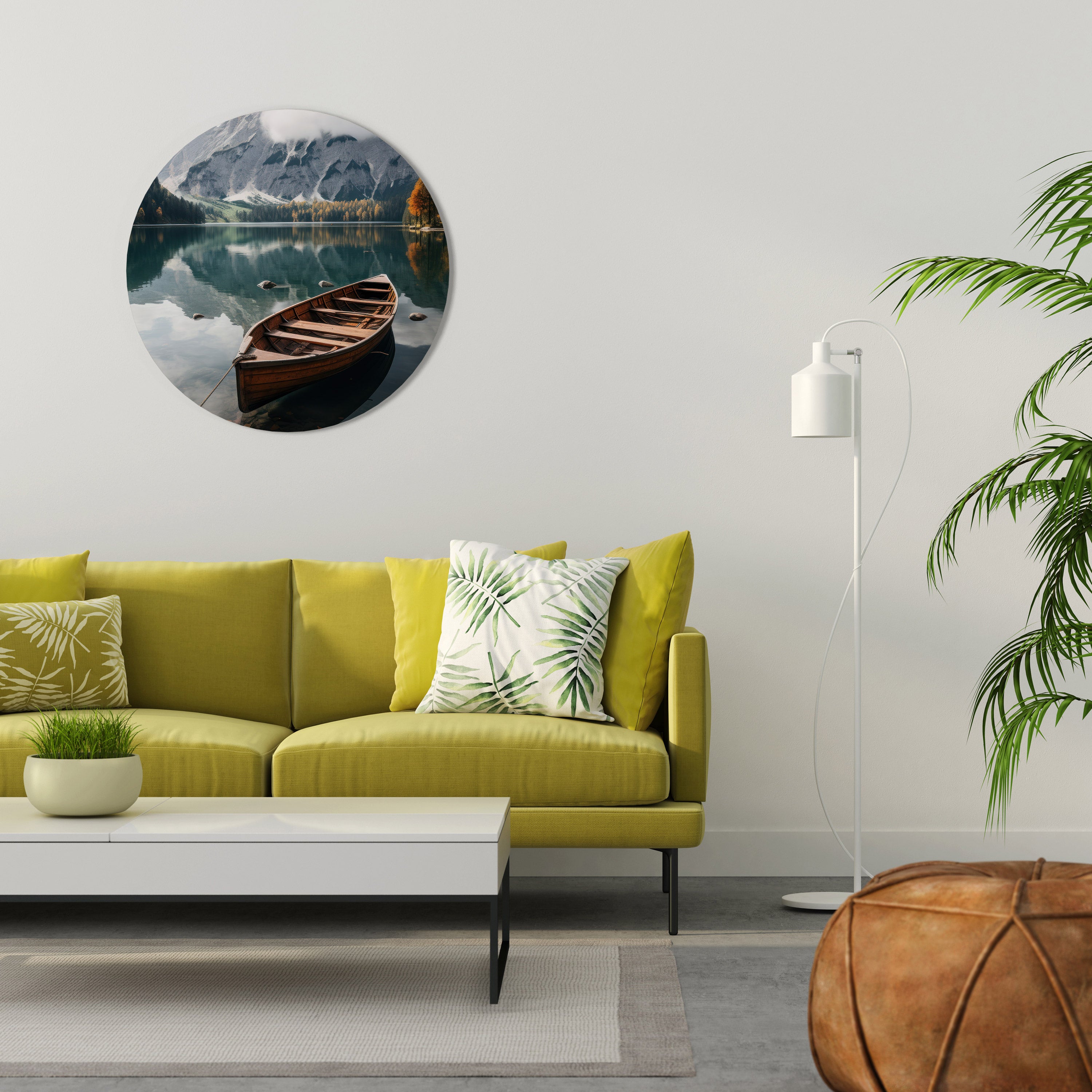 MOUNTAINSIDE REFLECTIONS Round Wall Art