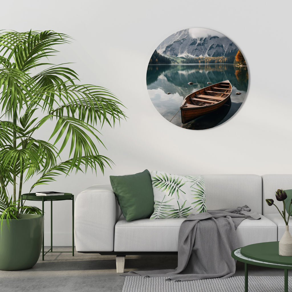 MOUNTAINSIDE REFLECTIONS Round Wall Art