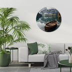 MOUNTAINSIDE REFLECTIONS Round Wall Art
