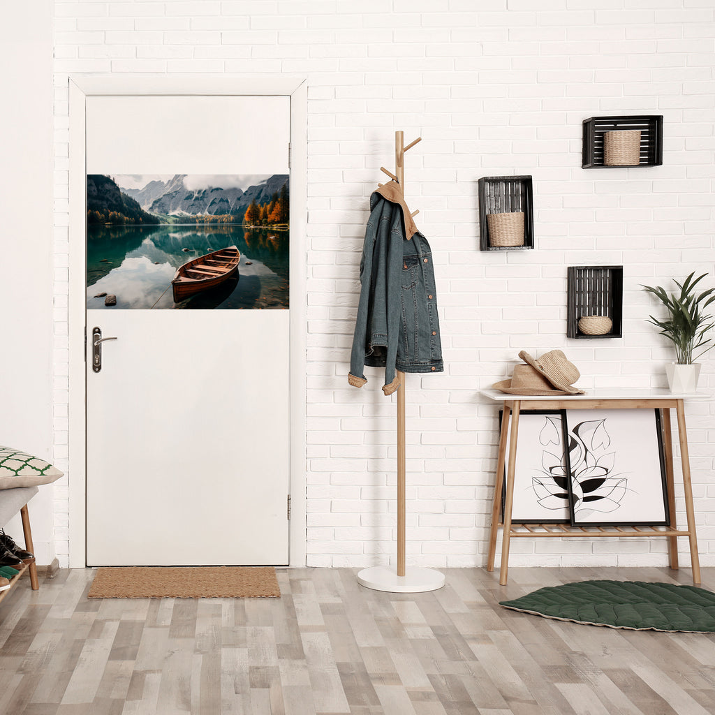 REFLEXIONES EN LA LADERA DE LA MONTAÑA Póster horizontal autoadhesivo