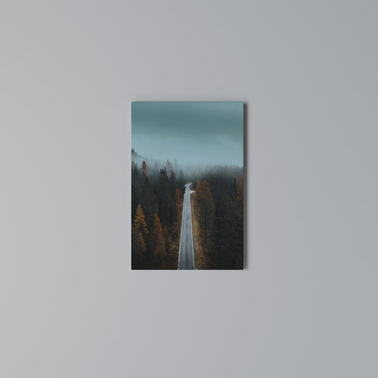 SERENE ROADWAY ESCAPE Cuadro en lienzo vertical