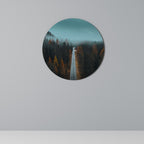 SERENE ROADWAY ESCAPE Round Wall Art