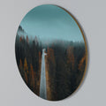 SERENE ROADWAY ESCAPE Round Wall Art