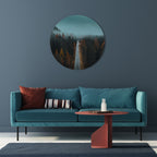 SERENE ROADWAY ESCAPE Round Wall Art