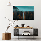 SERENE ROADWAY ESCAPE Peel and Stick Horizontal Poster