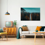 SERENE ROADWAY ESCAPE Peel and Stick Horizontal Poster