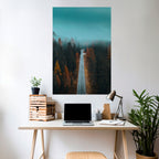 SERENE ROADWAY ESCAPE Peel and Stick Vertical Poster