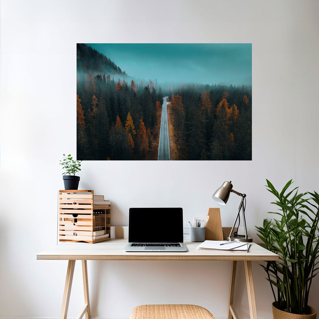 Póster horizontal autoadhesivo "ESCAPE EN CARRETERA SERENA"