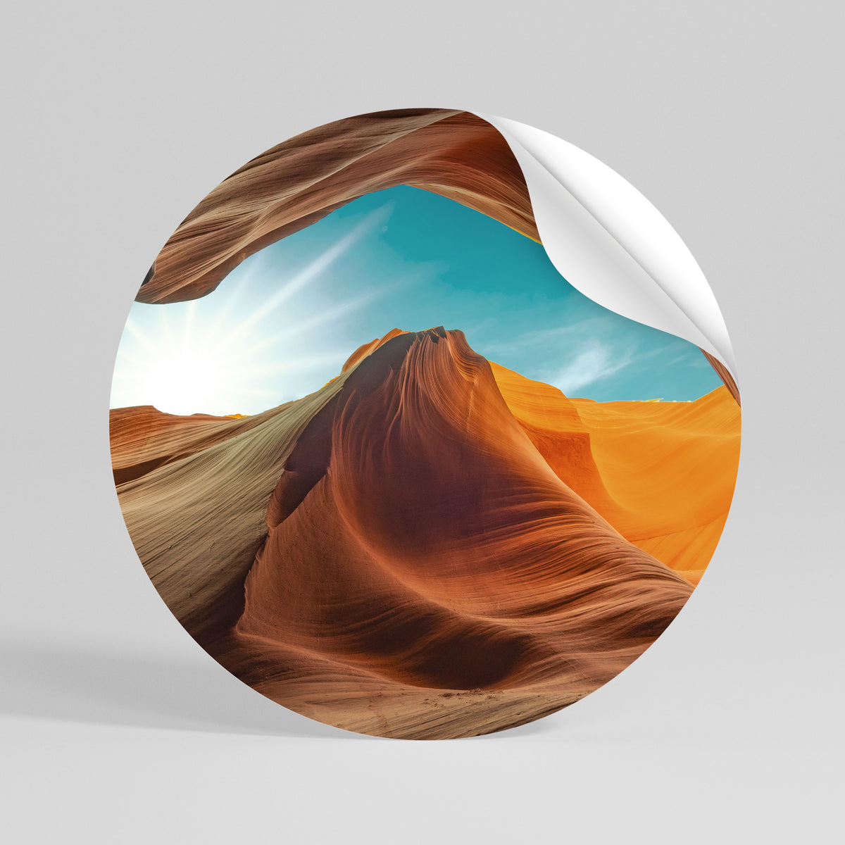THE CANYON'S WHISPER Peel and Stick Round Sticker