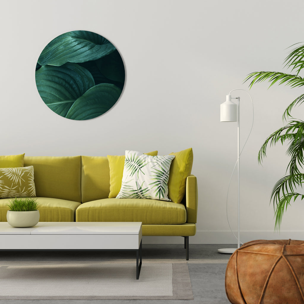 SUBTLE BOTANICAL HUES Round Wall Art