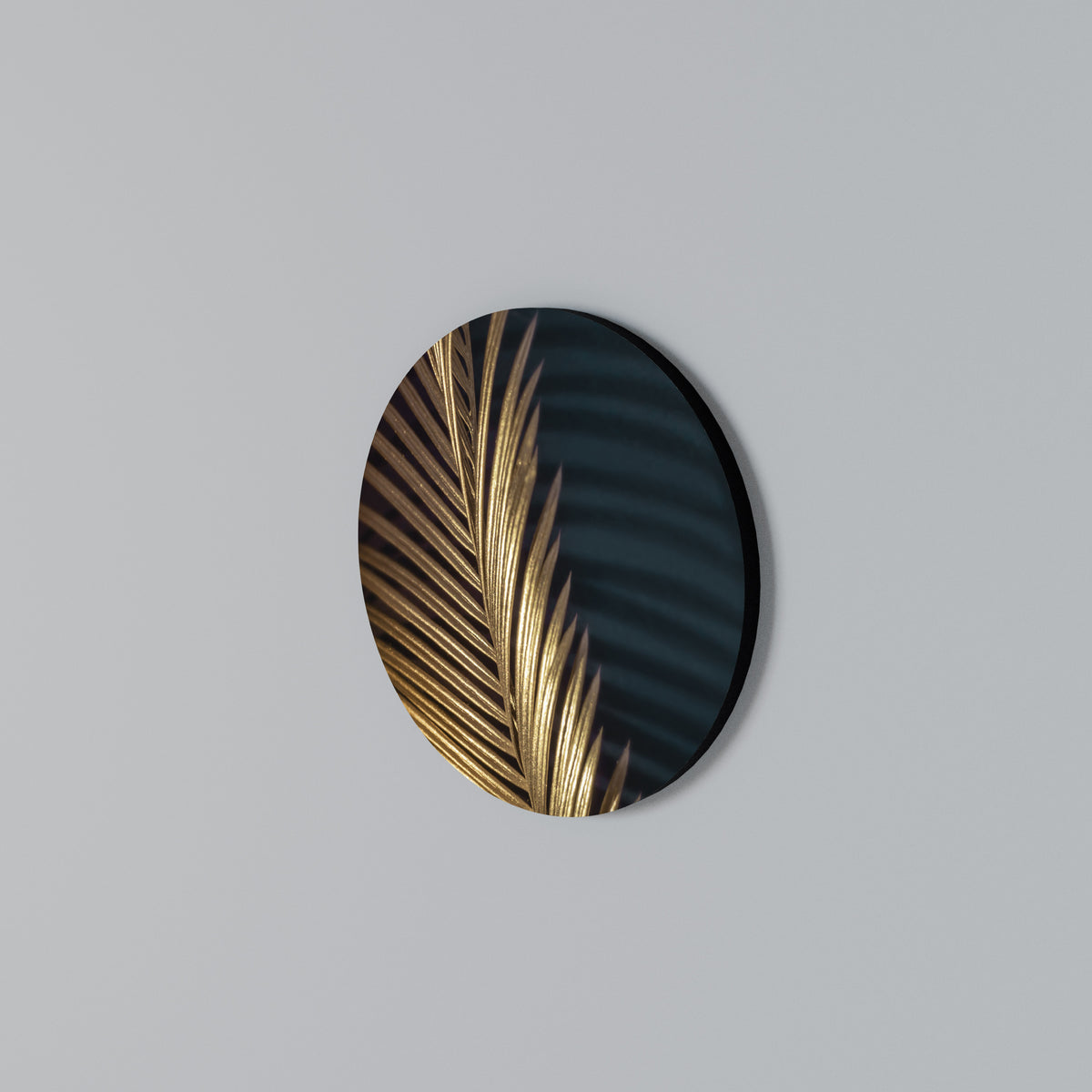 LUXE LEAF DANCE Arte de pared redondo