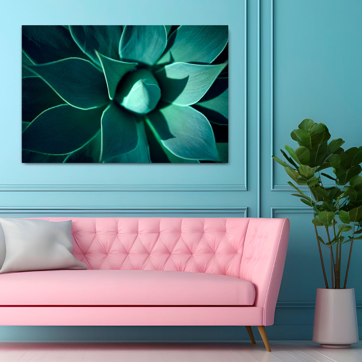 MYSTICAL GREEN WHORL Cuadro en lienzo horizontal