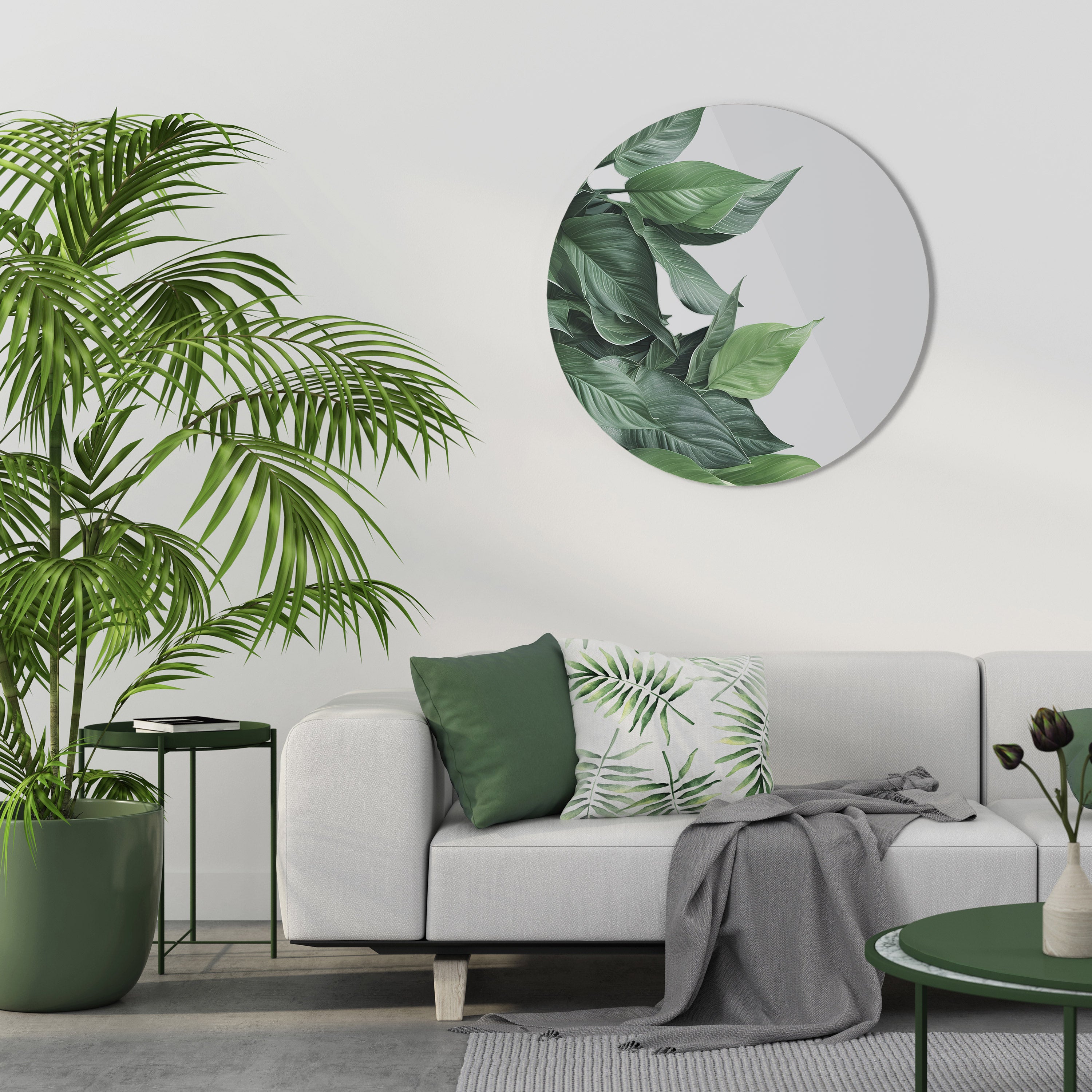 LUSH LEAFY WHIMSY Round Wall Art