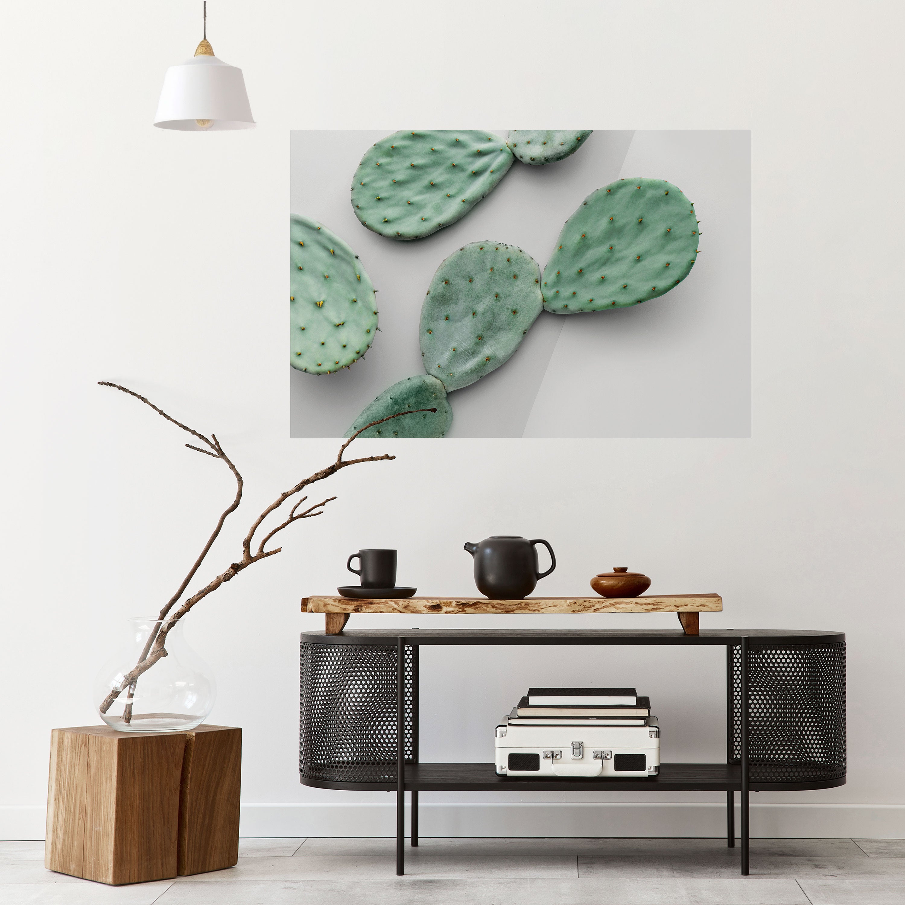 Póster horizontal autoadhesivo "Paisaje de ensueño con cactus"