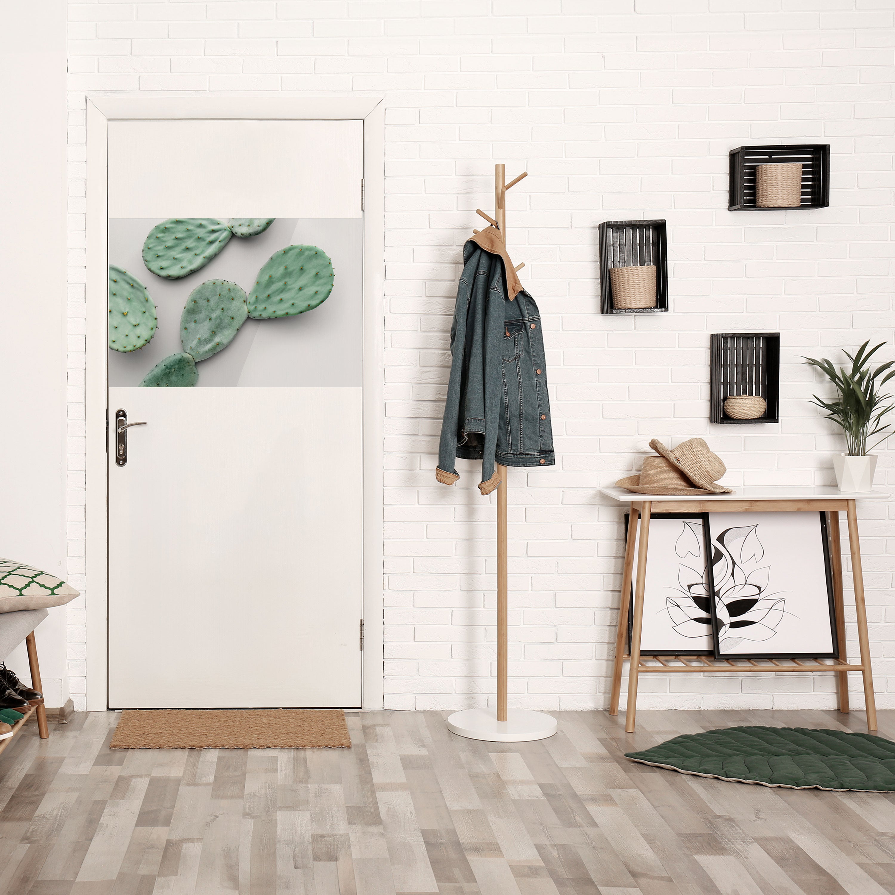 Póster horizontal autoadhesivo "Paisaje de ensueño con cactus"