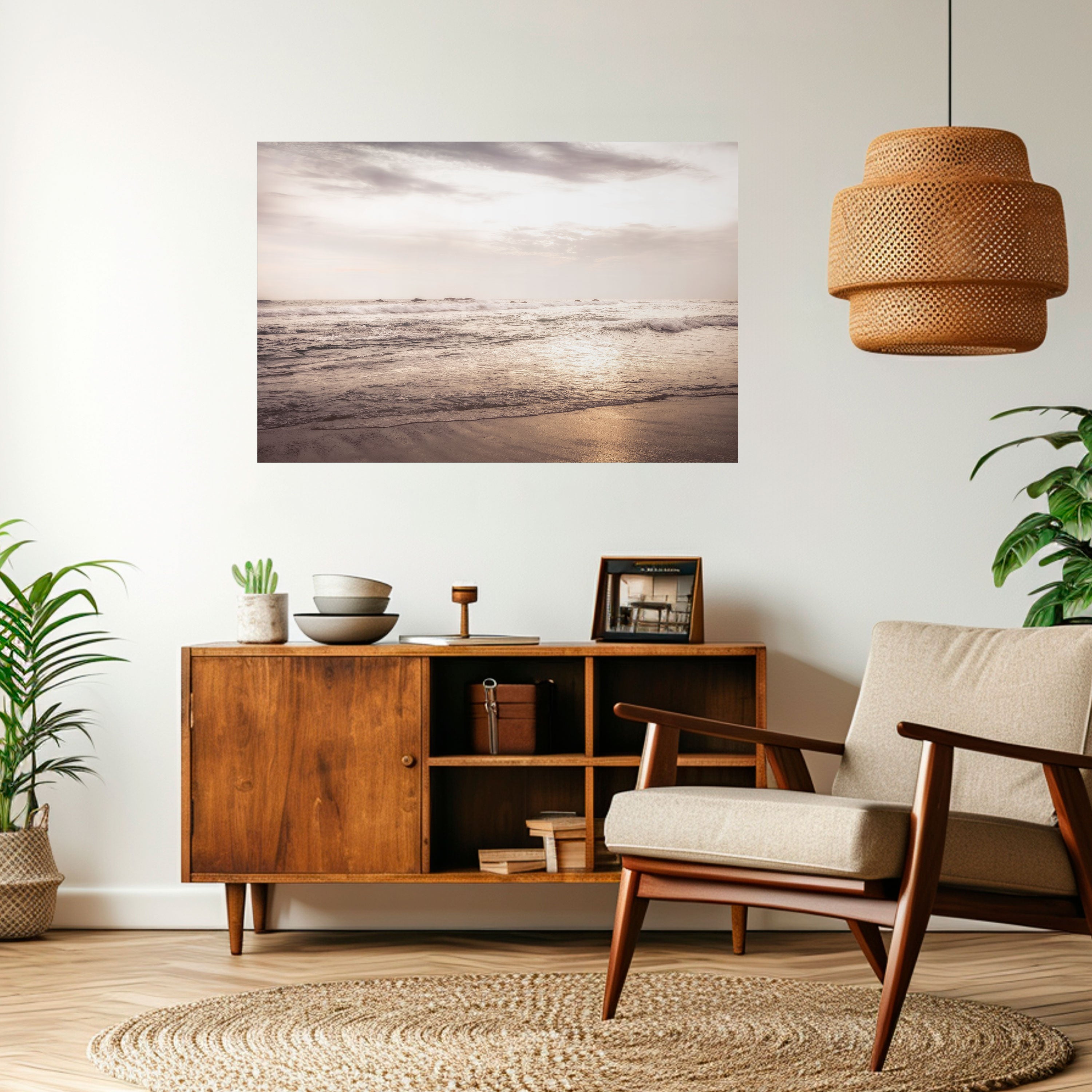 Susurros del océano Póster horizontal autoadhesivo