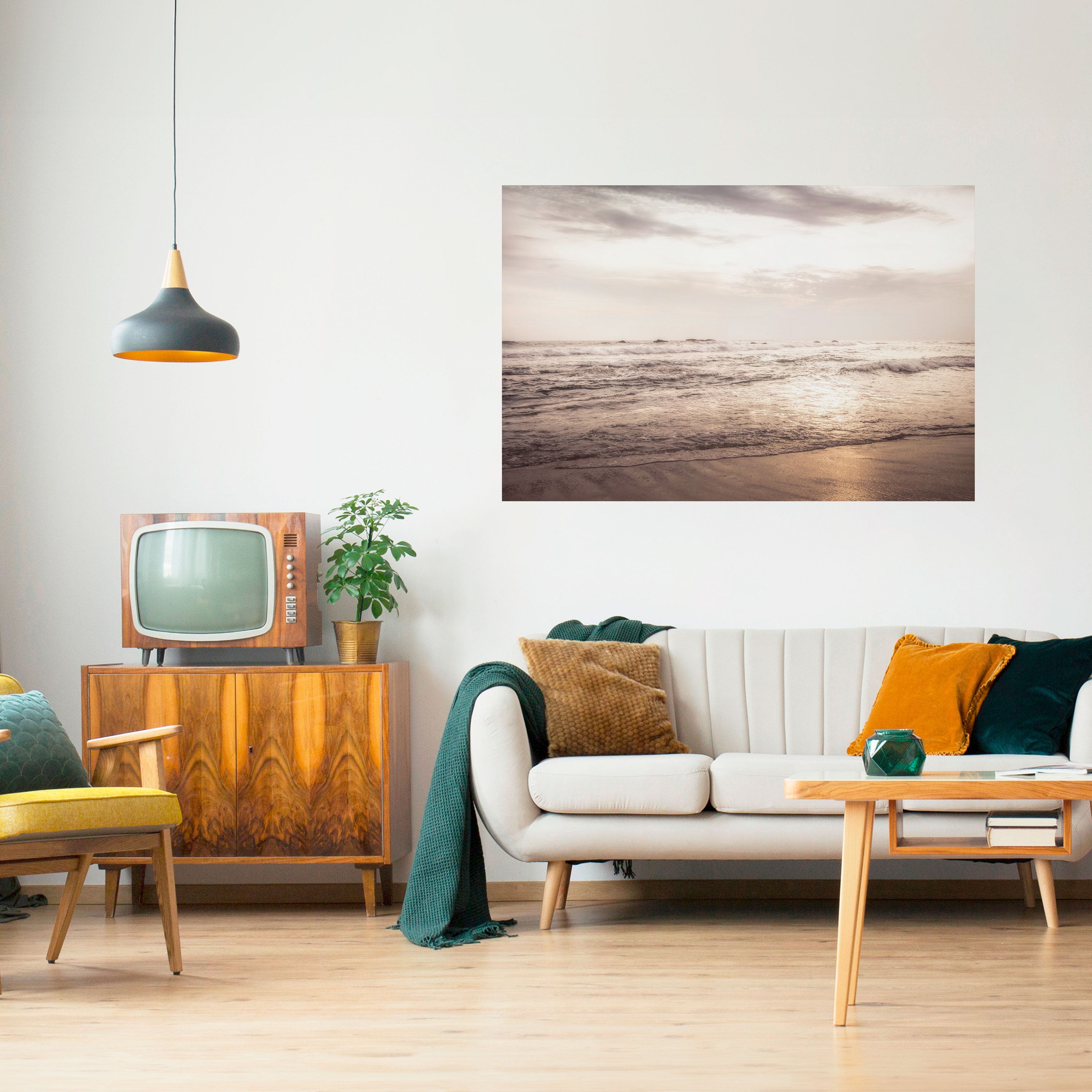 Susurros del océano Póster horizontal autoadhesivo