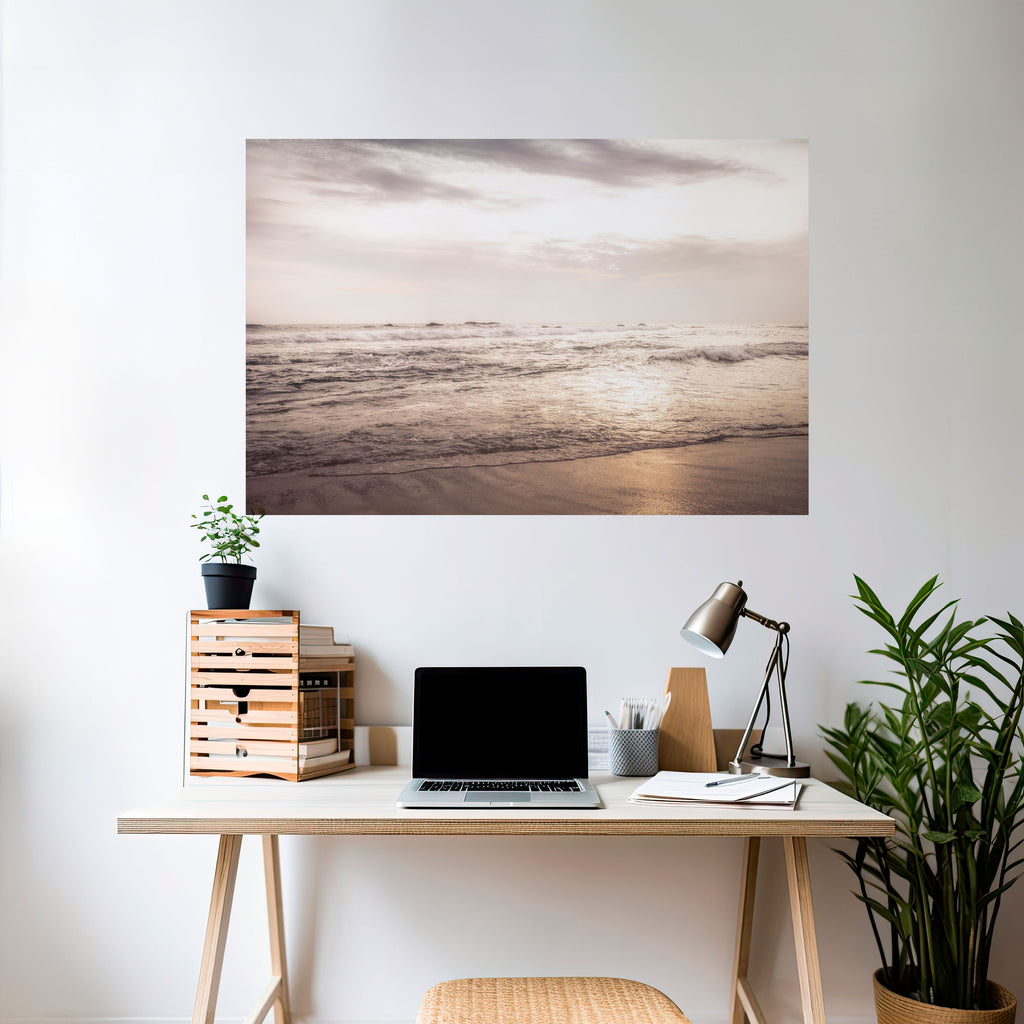 Susurros del océano Póster horizontal autoadhesivo