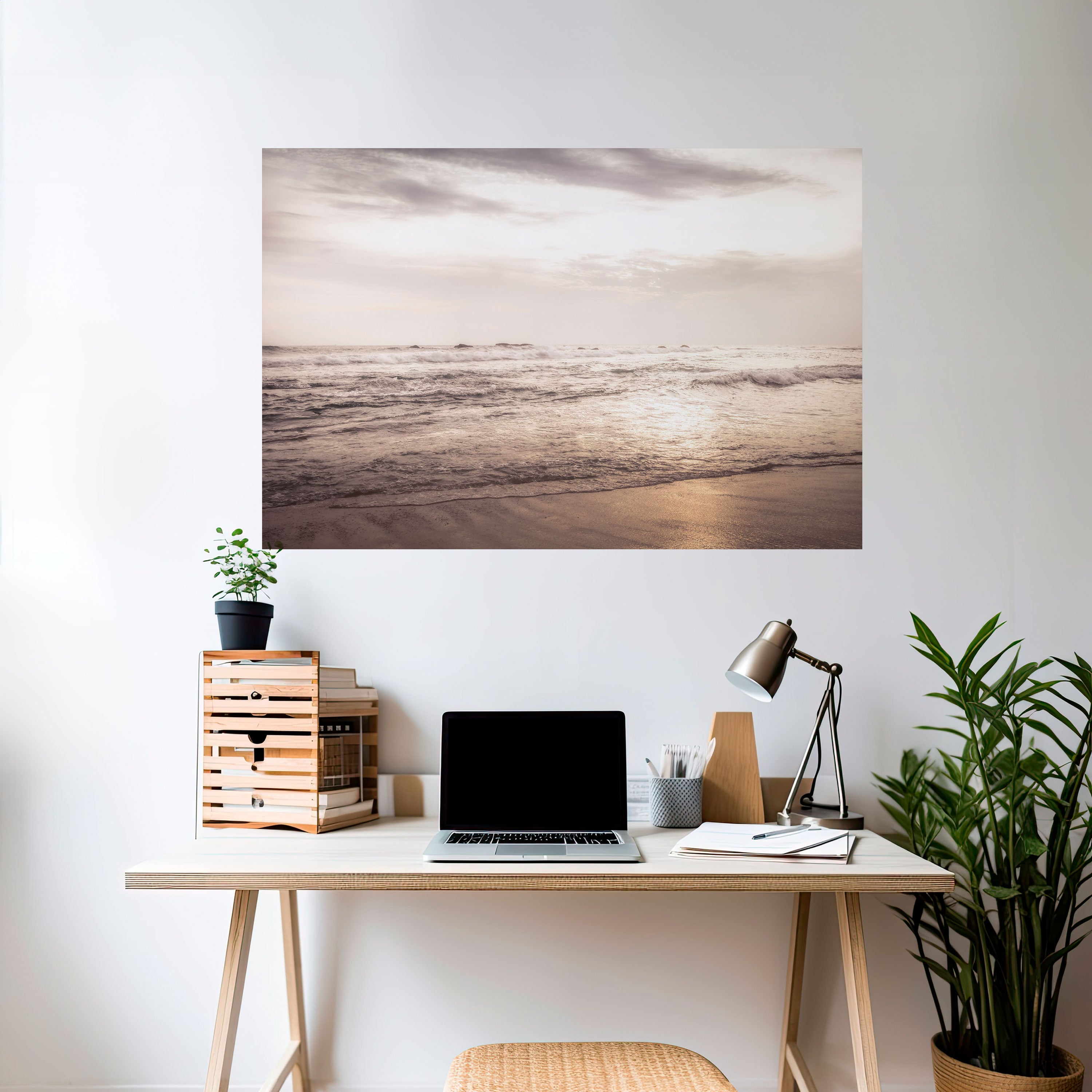 Susurros del océano Póster horizontal autoadhesivo