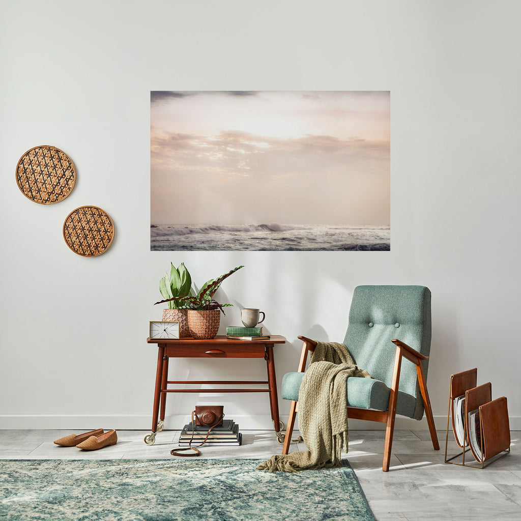 Susurros de olas Póster horizontal autoadhesivo