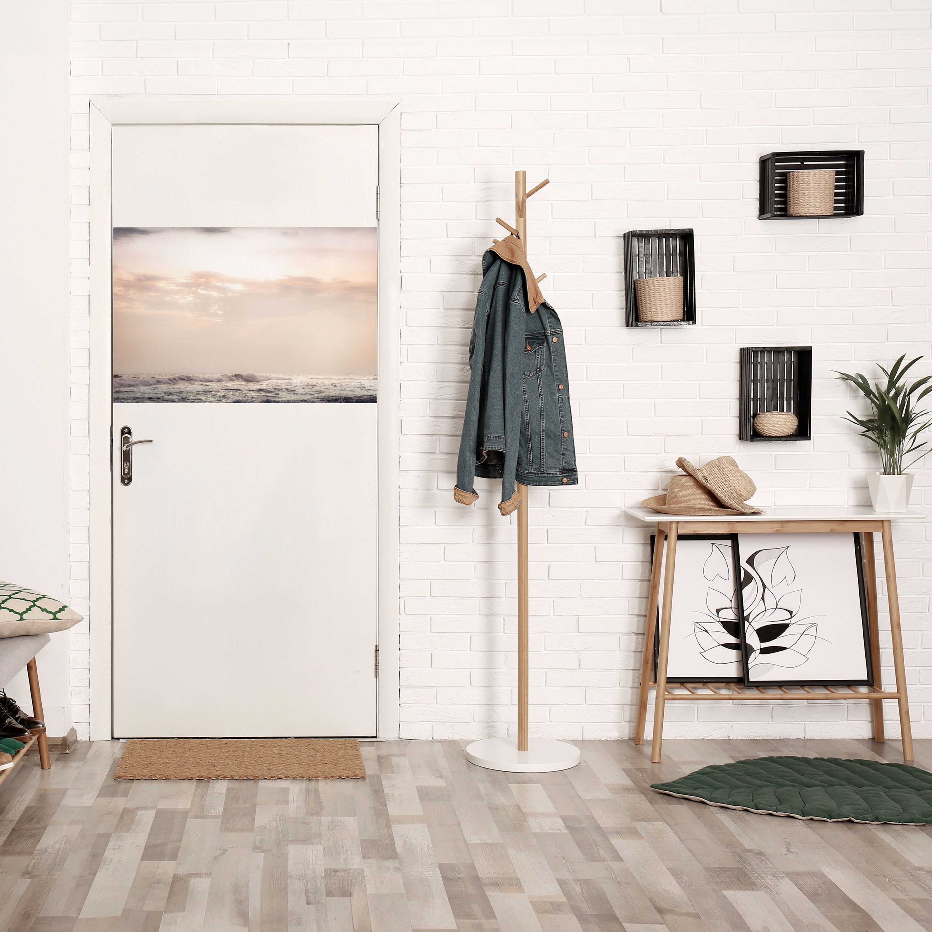 Susurros de olas Póster horizontal autoadhesivo