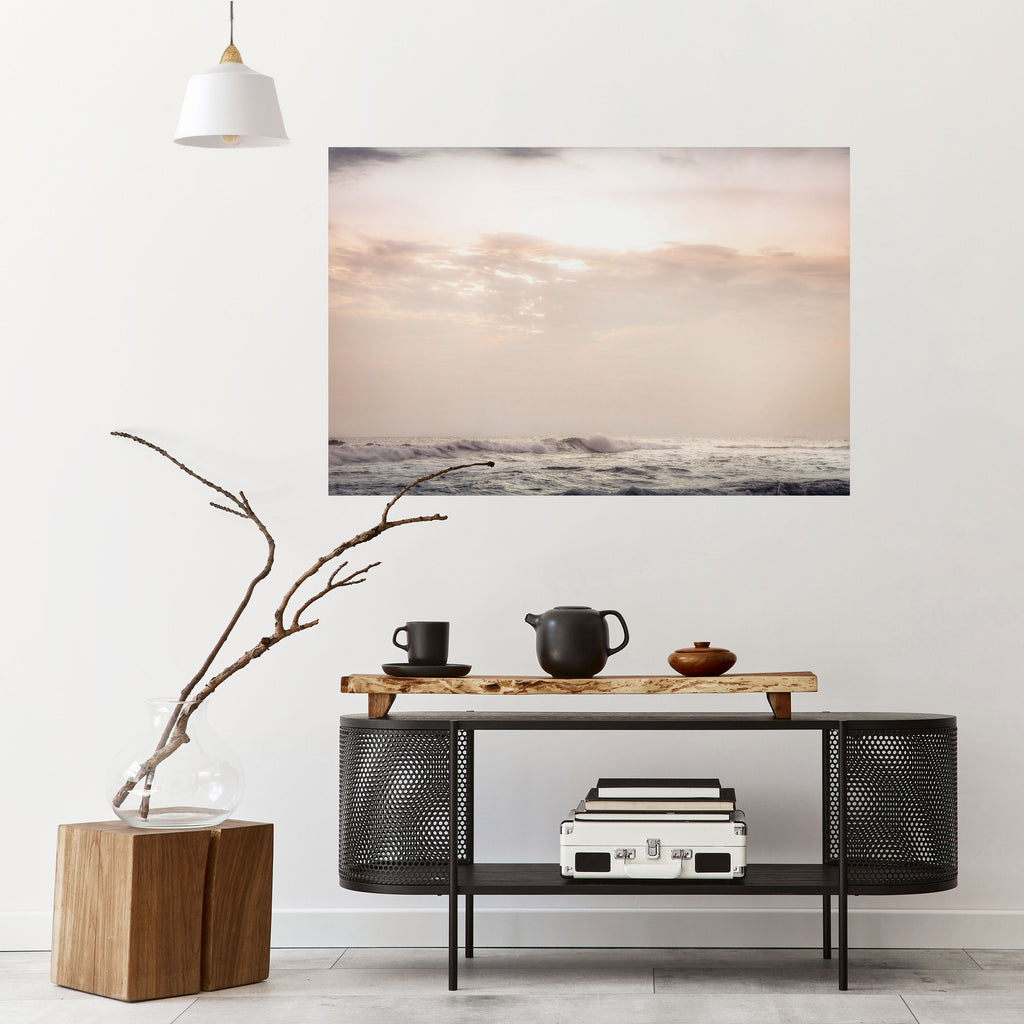 Susurros de olas Póster horizontal autoadhesivo