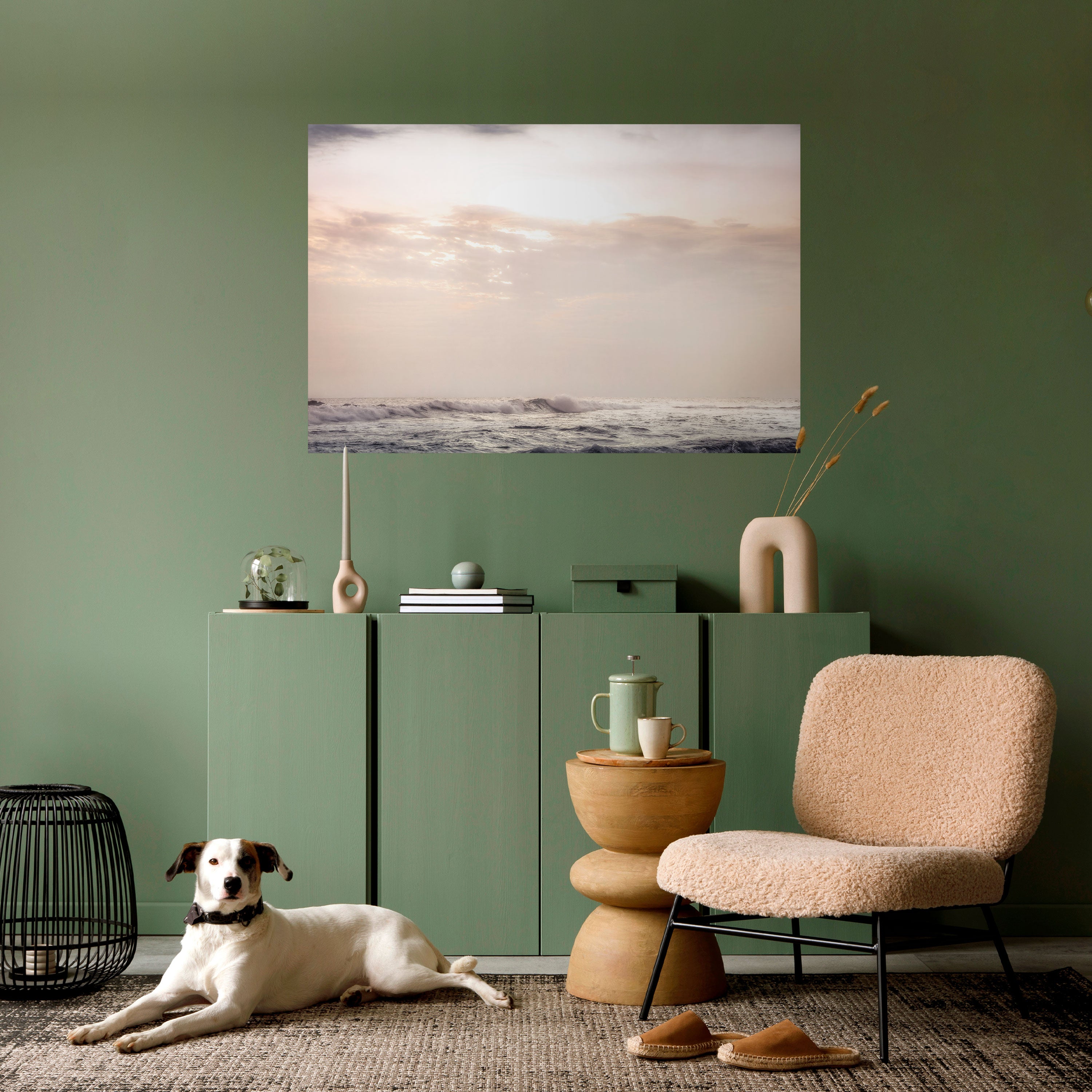 Susurros de olas Póster horizontal autoadhesivo