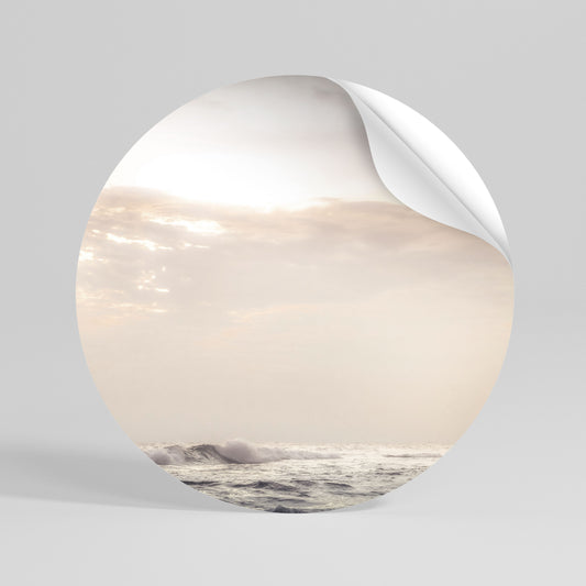 WHISPERS OF WAVE Peel and Stick Round Sticker