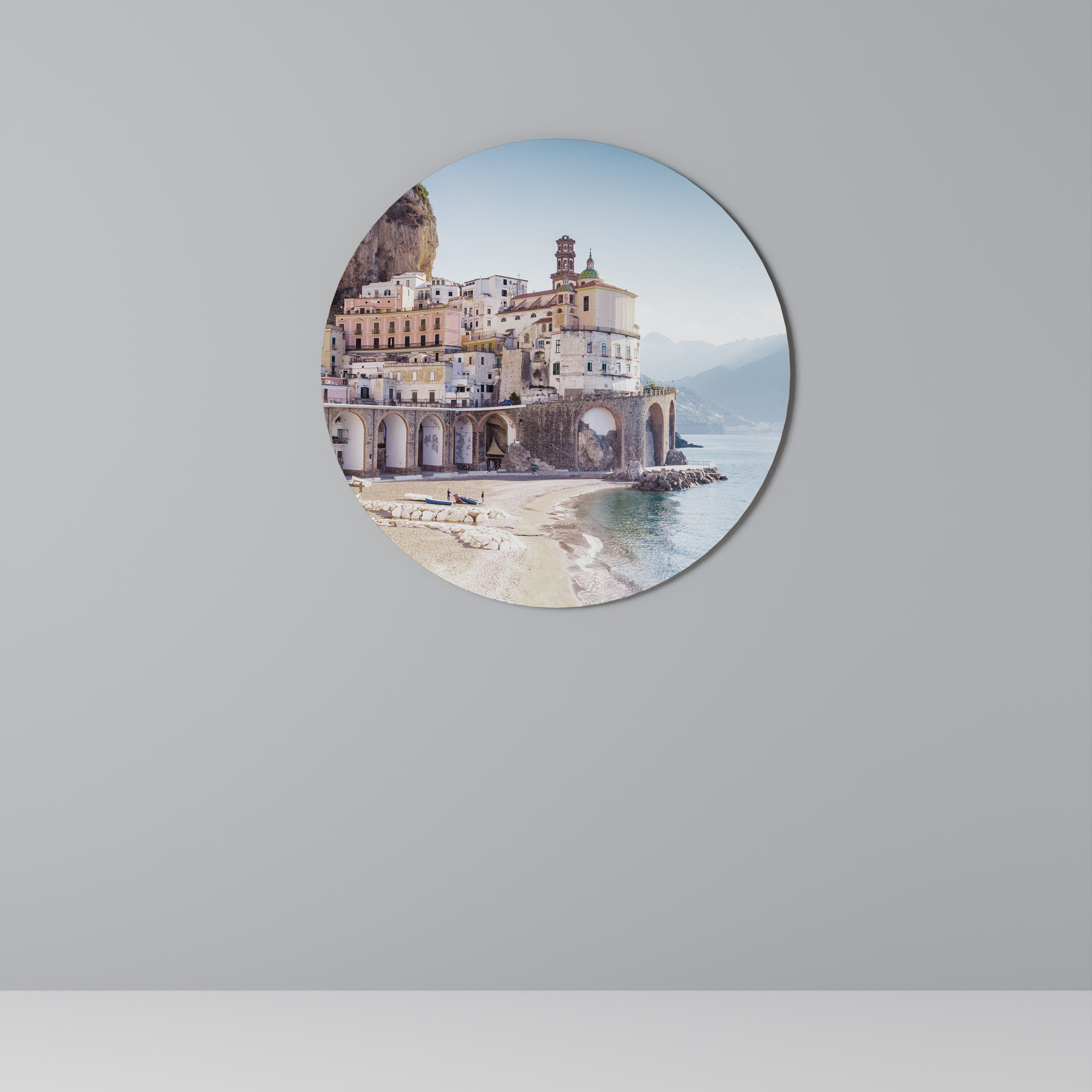 SEASIDE ARCHITECTURAL FANTASY Round Wall Art
