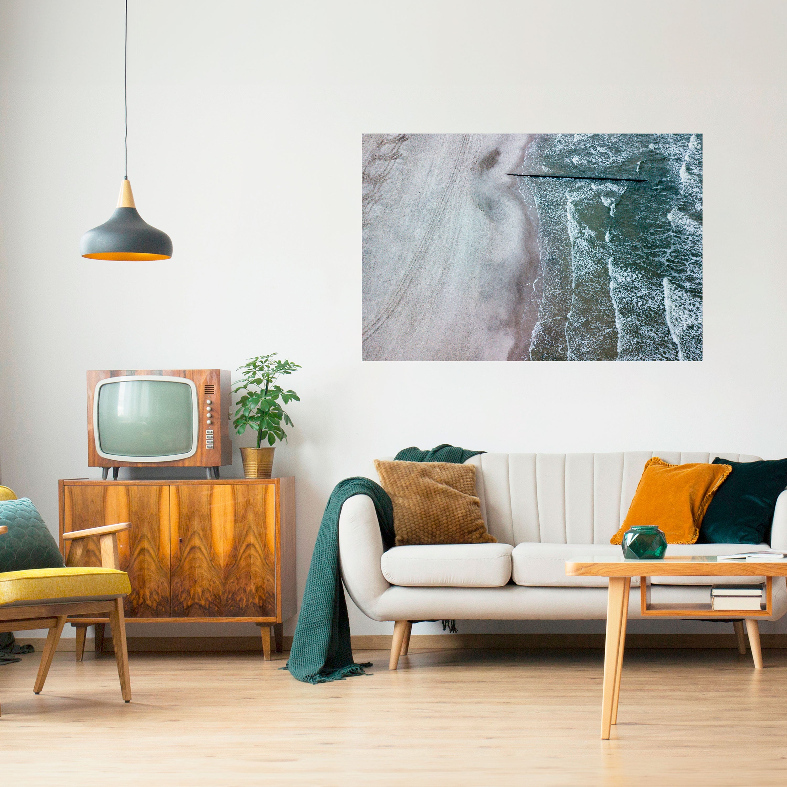 Póster horizontal autoadhesivo "El susurro silencioso de la marea"