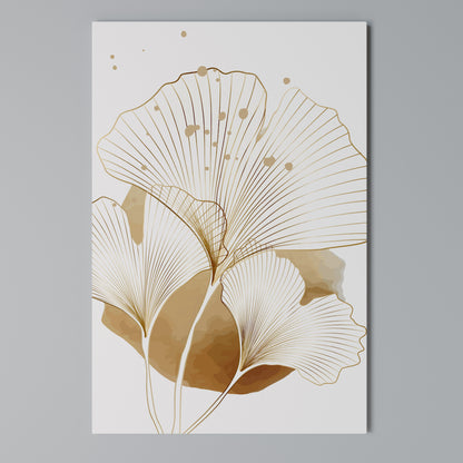 GOLDEN GINKGO DREAMS Cuadro en lienzo vertical