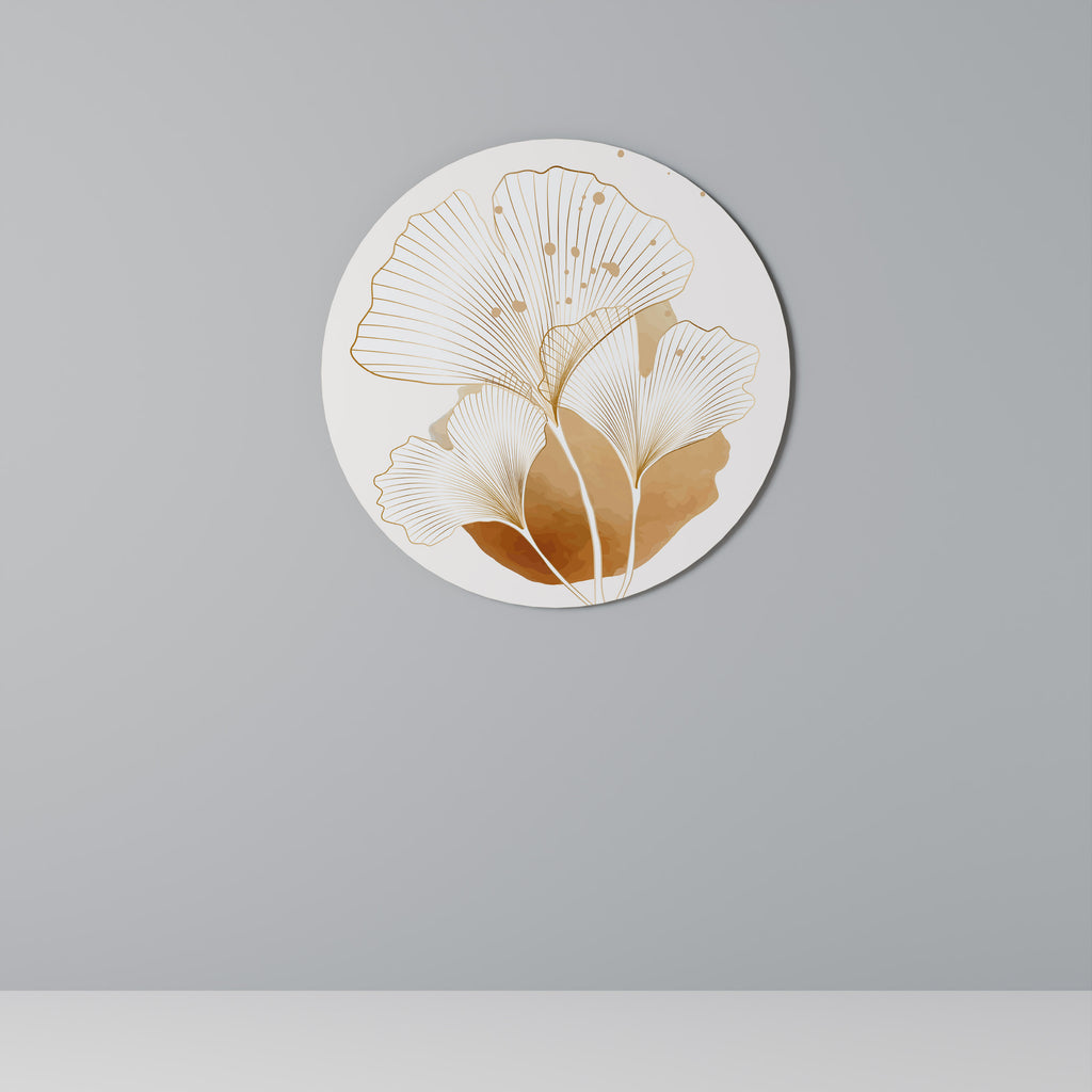 GOLDEN GINKGO DREAMS Round Wall Art