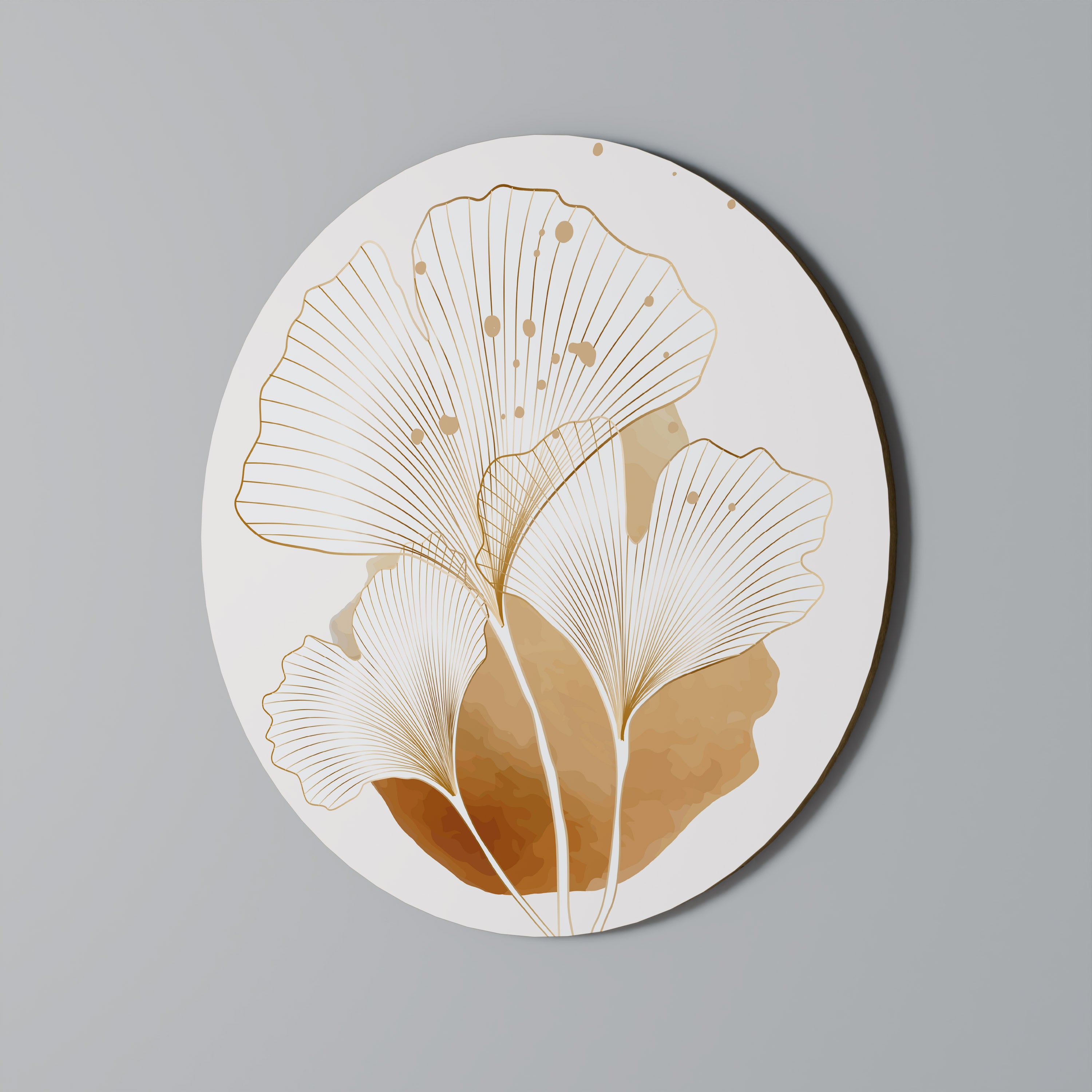 GOLDEN GINKGO DREAMS Round Wall Art