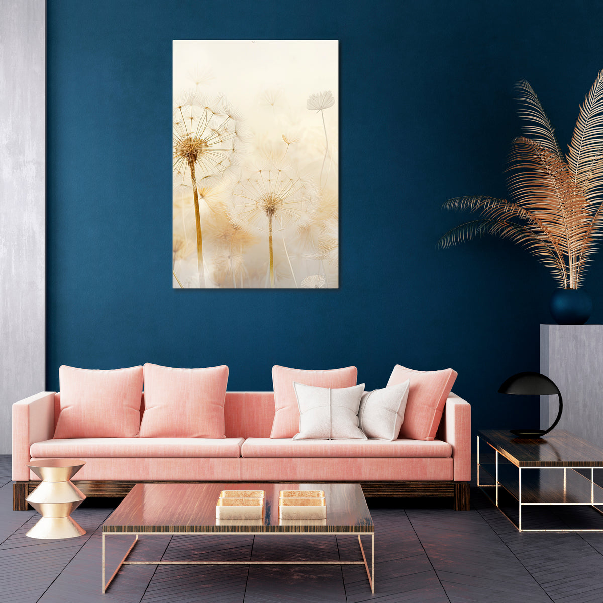 DREAMY DANDELION FIELDS Cuadro en lienzo vertical