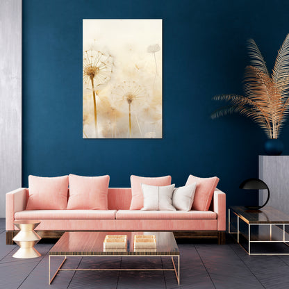 DREAMY DANDELION FIELDS Cuadro en lienzo vertical