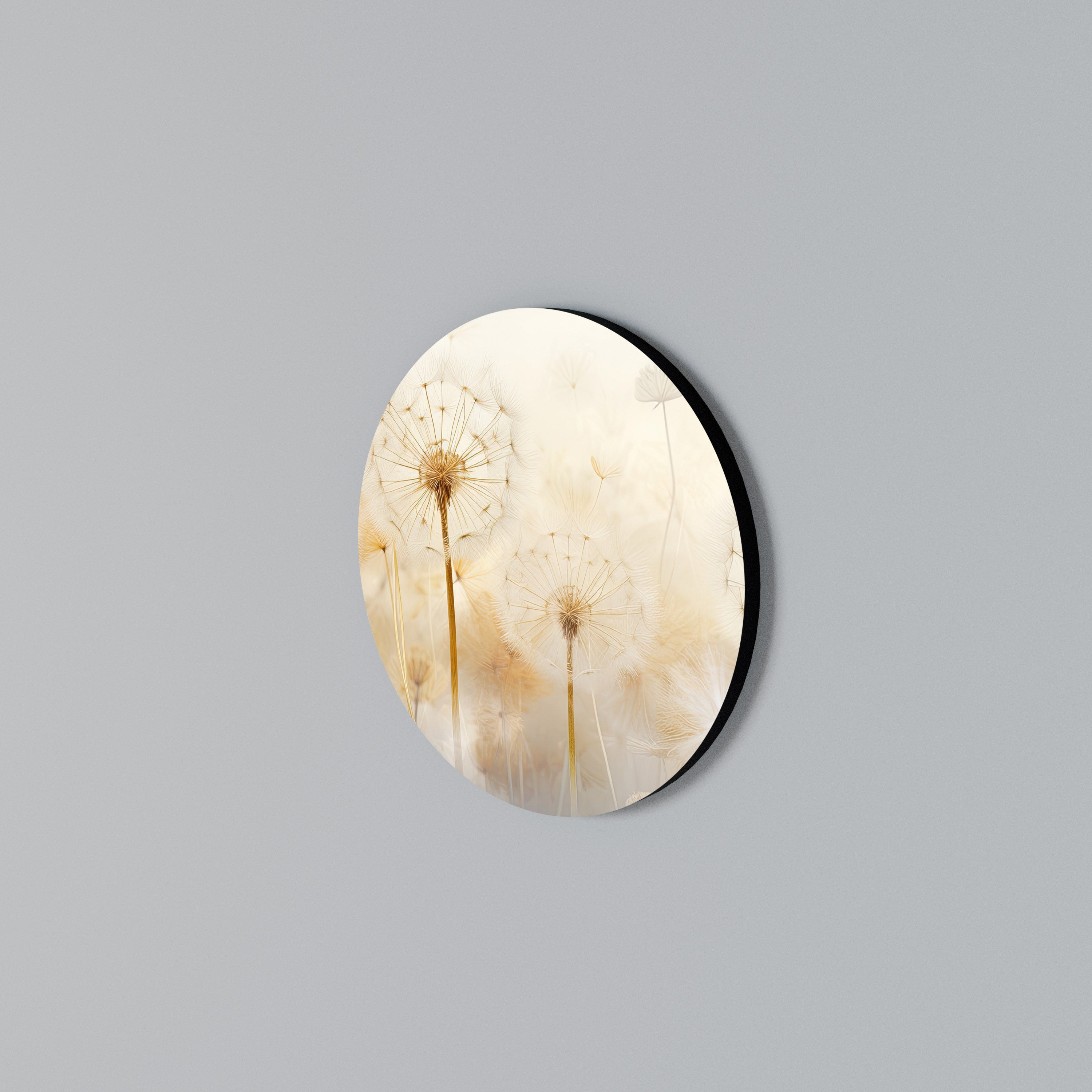 DREAMY DANDELION FIELDS Round Wall Art