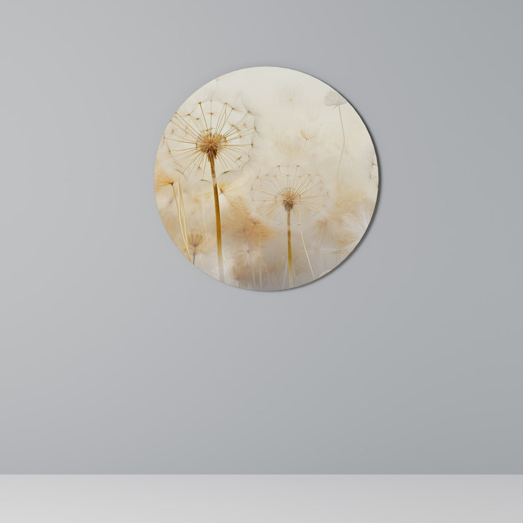 DREAMY DANDELION FIELDS Round Wall Art