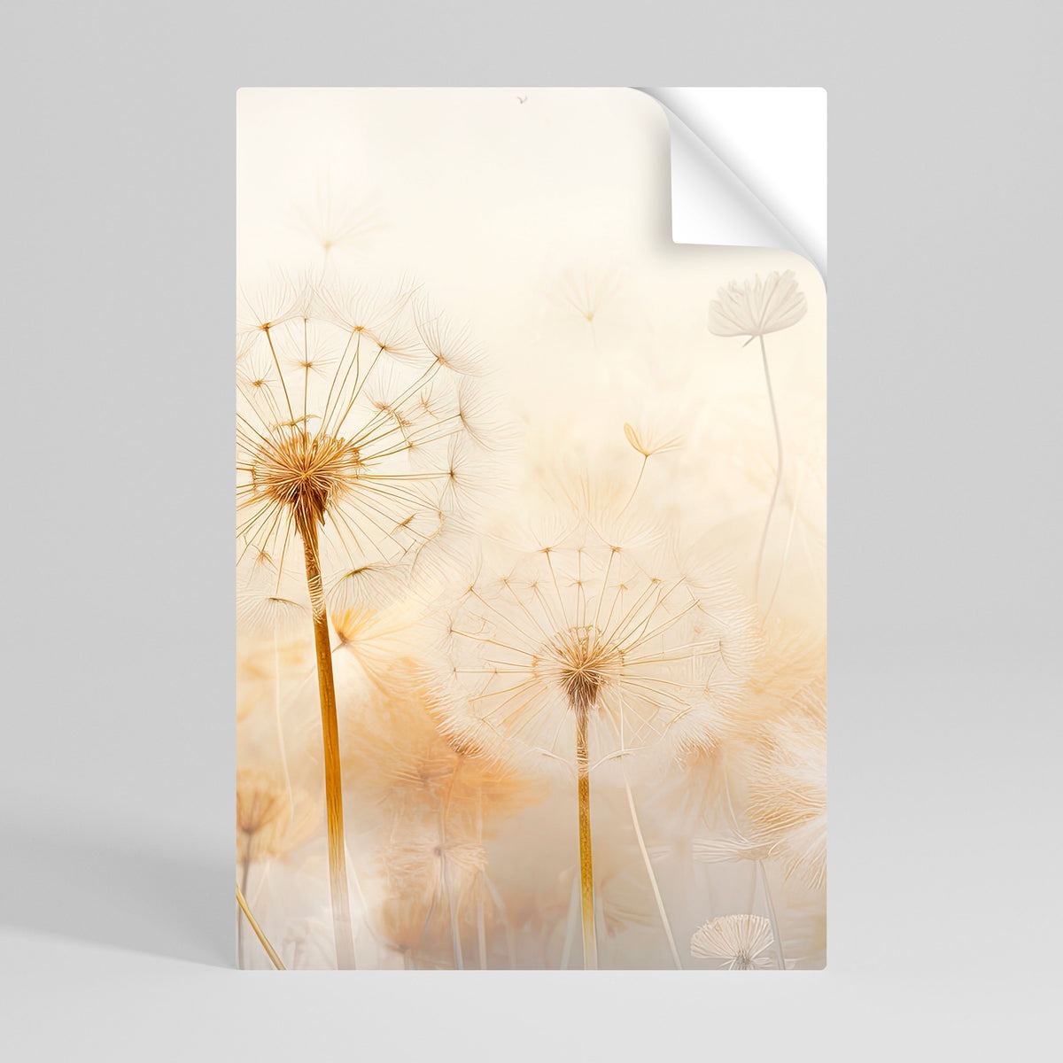 DREAMY DANDELION FIELDS Póster adhesivo vertical