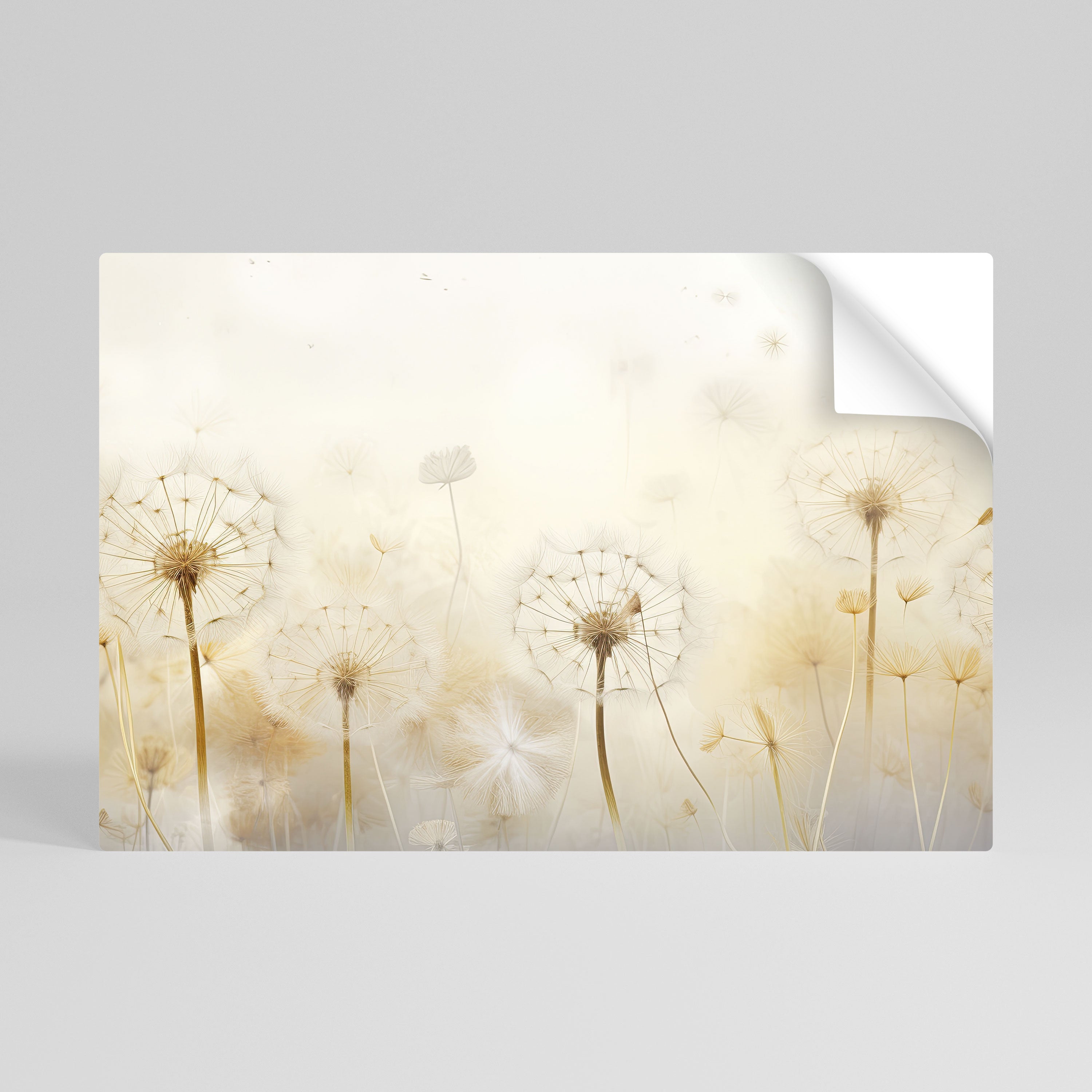 DREAMY DANDELION FIELDS Póster adhesivo horizontal