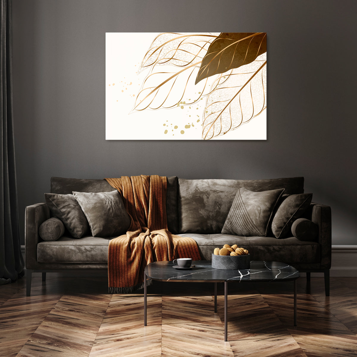 ELEGANCE IN FOLIAGE Cuadro en lienzo horizontal