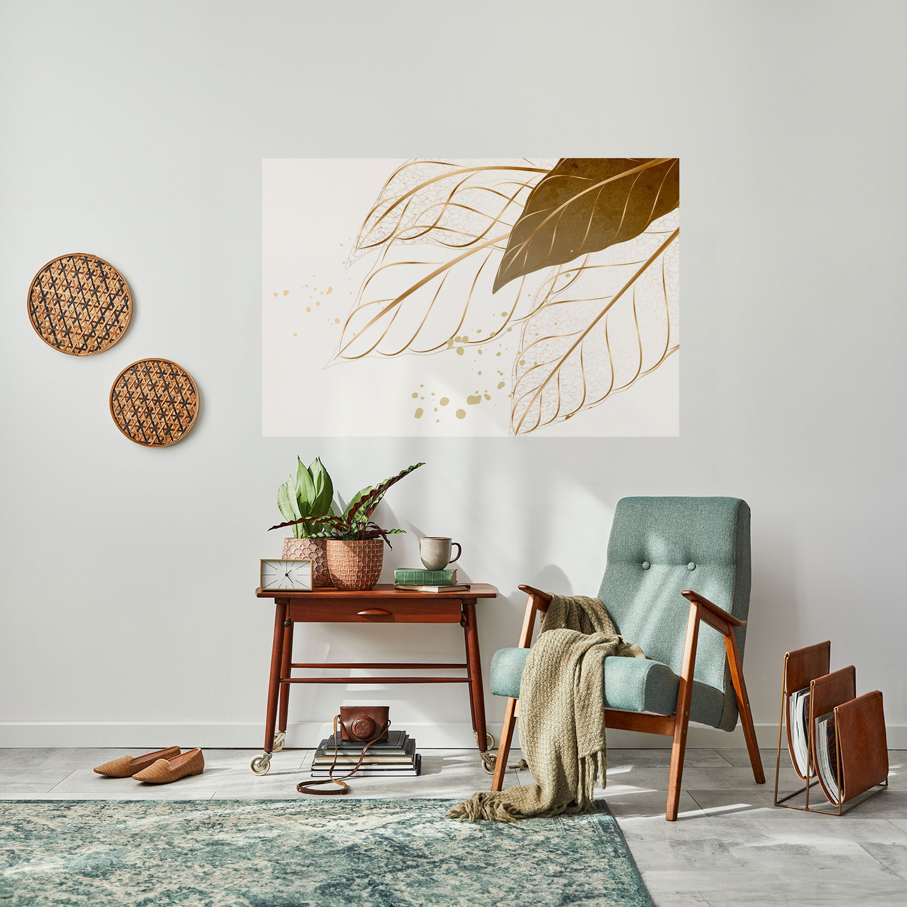 ELEGANCIA EN EL FOLLAJE Póster horizontal autoadhesivo