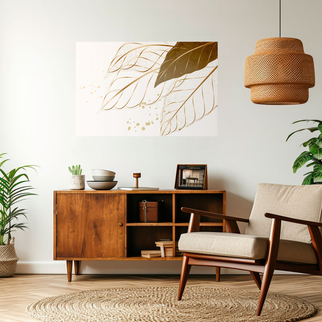 ELEGANCIA EN EL FOLLAJE Póster horizontal autoadhesivo