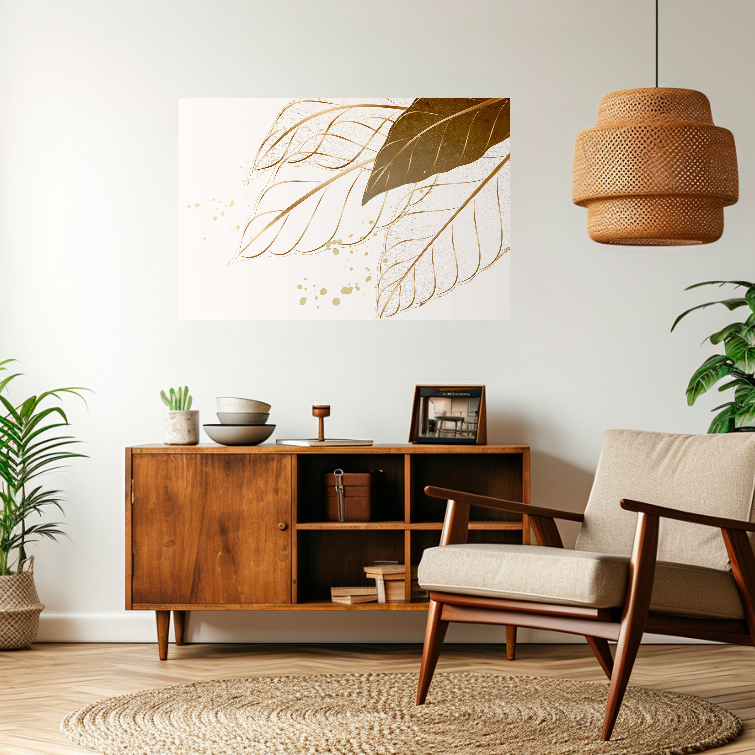 ELEGANCIA EN EL FOLLAJE Póster horizontal autoadhesivo