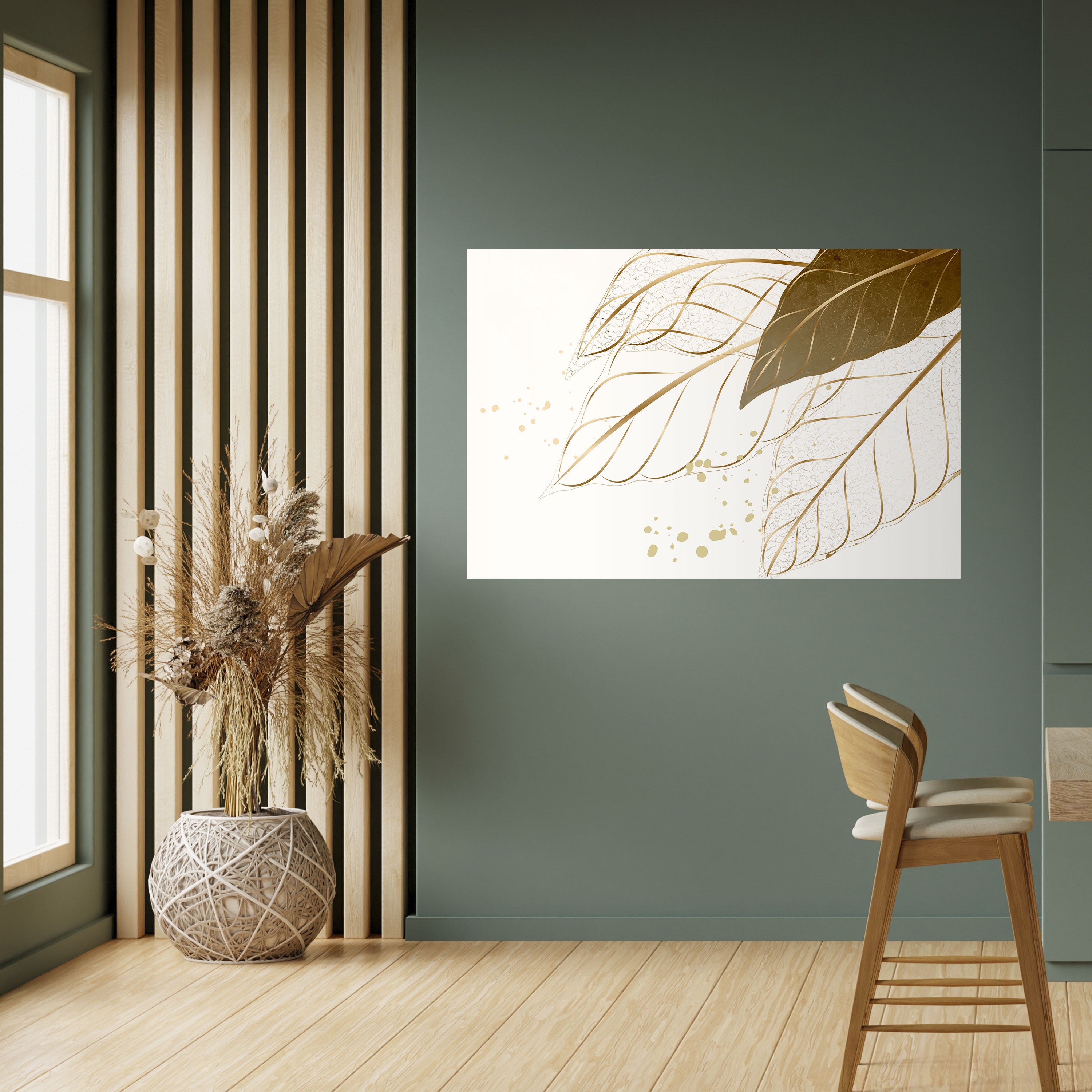 ELEGANCIA EN EL FOLLAJE Póster horizontal autoadhesivo