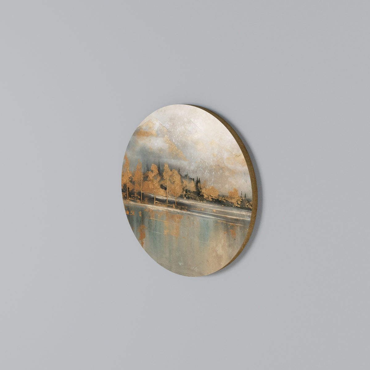 ECHOES OF GOLDEN DAWN Round Wall Art