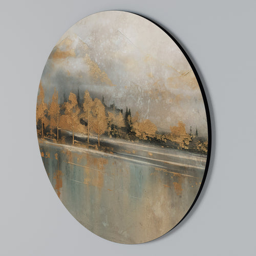 ECHOES OF GOLDEN DAWN Arte de pared redondo