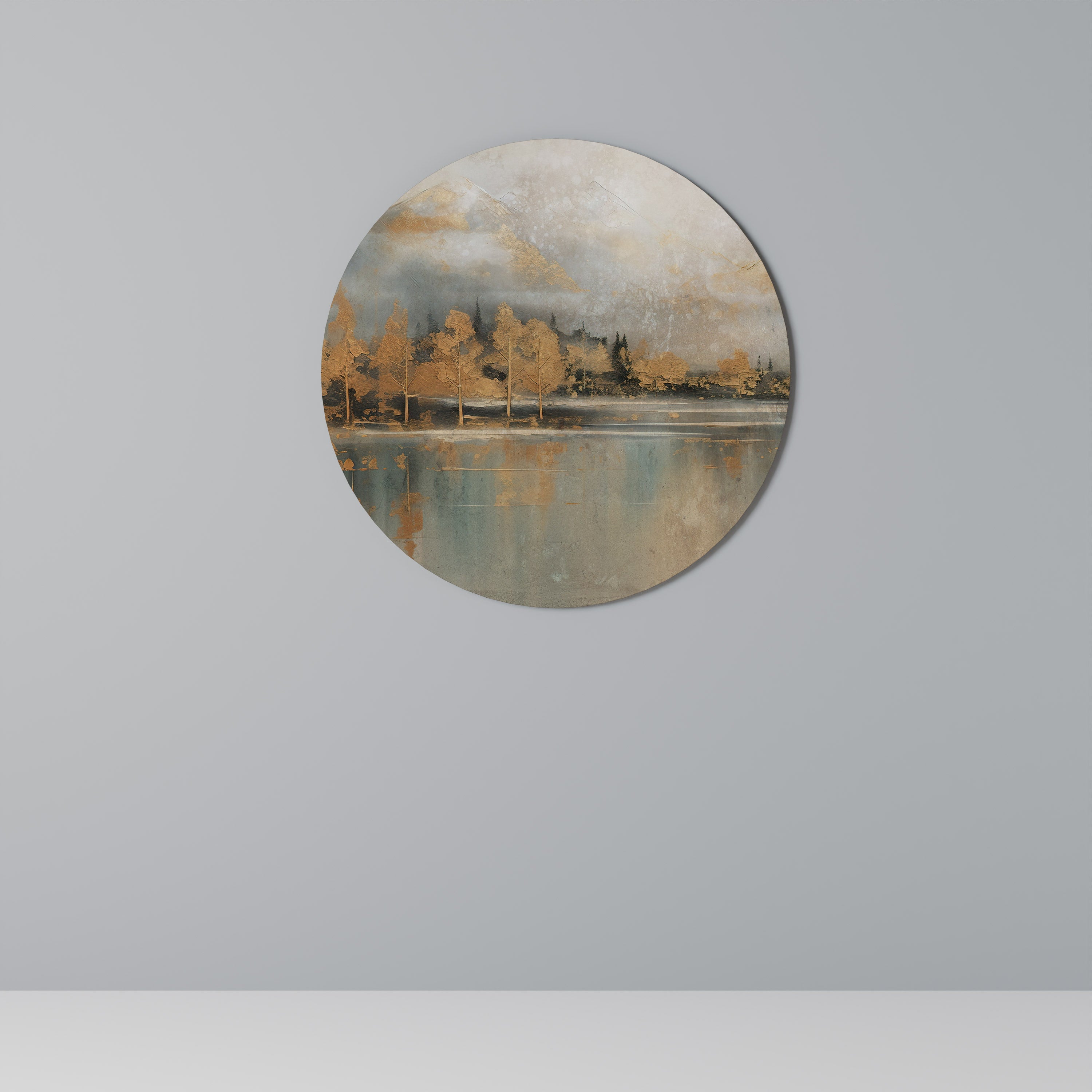 ECHOES OF GOLDEN DAWN Round Wall Art