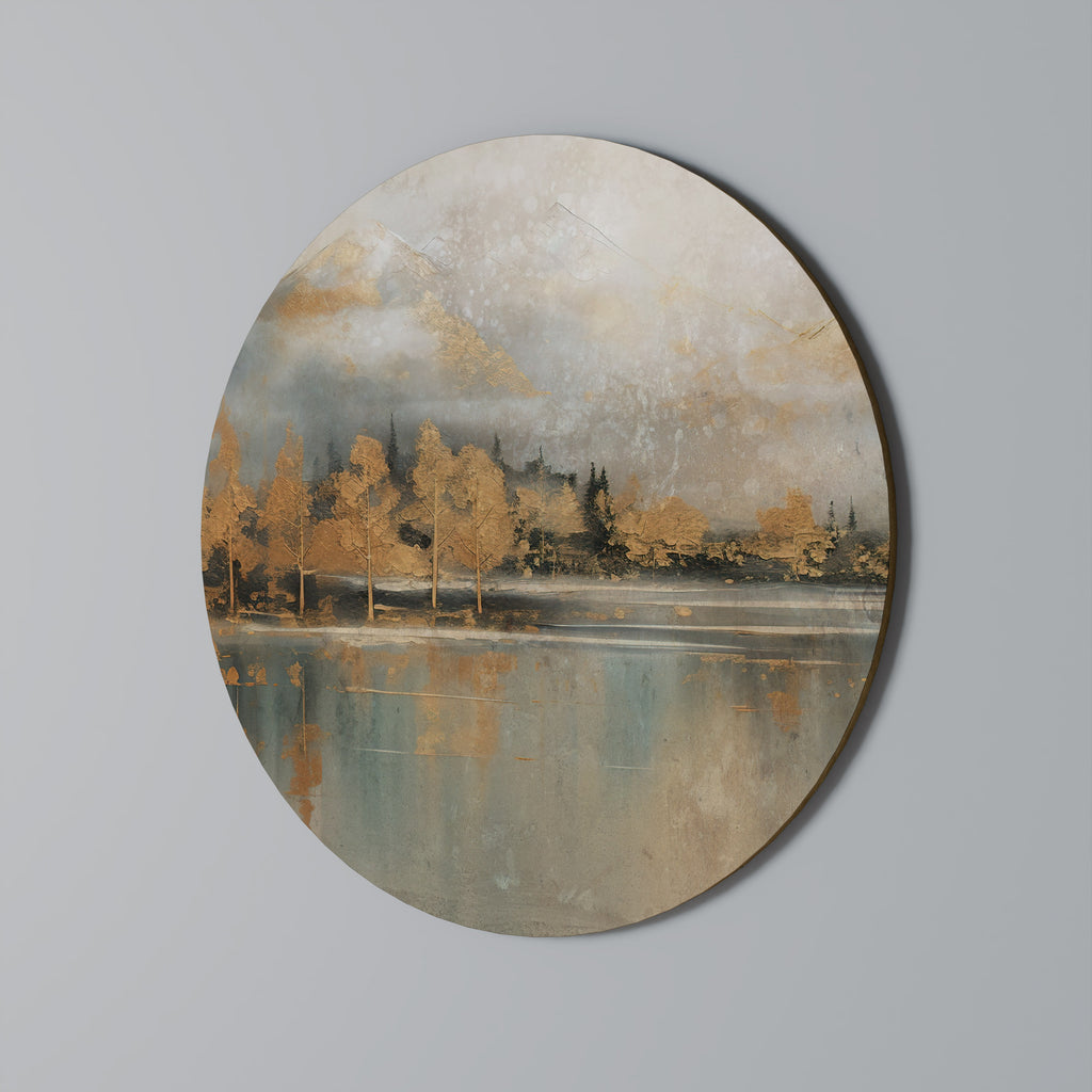 ECHOES OF GOLDEN DAWN Round Wall Art