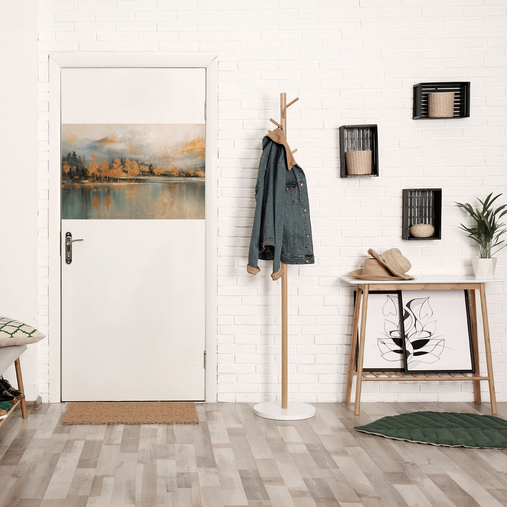 ECOS DEL AMANECER DORADO Póster horizontal autoadhesivo