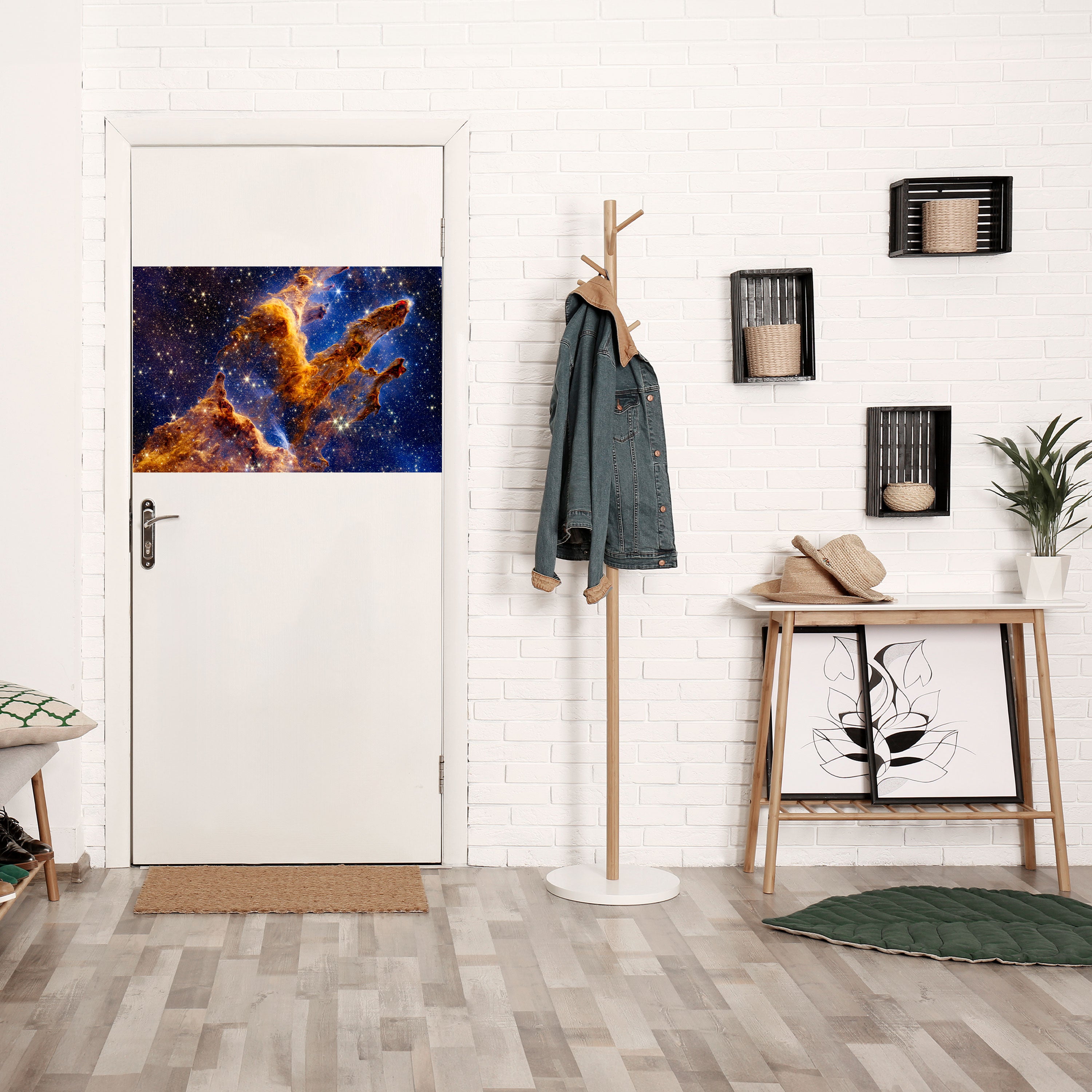 Póster horizontal autoadhesivo "Paisaje de ensueño cósmico"